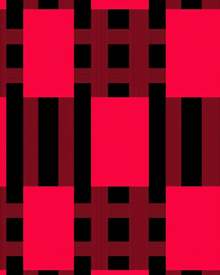 Bold Crimson Plaid Block Rug