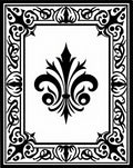 Classic Fleur de Lis Scrollwork Design Rug