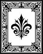 Classic Fleur de Lis Scrollwork Design Rug
