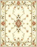 Antique Floral Scrollwork Square Rug