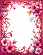 Ornate Floral Vine Border Design Rug