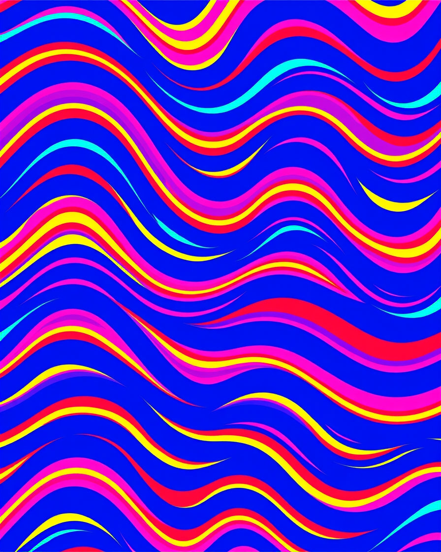 Vibrant Wavy Stripe Pattern Design Rug