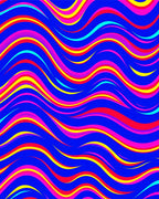 Vibrant Wavy Stripe Pattern Design Rug