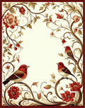 Vibrant Floral Birds Serene Pattern Rug
