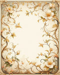 Vintage Floral Vine Scroll Pattern Rug
