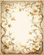 Vintage Floral Vine Scroll Pattern Rug