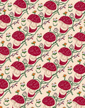 Whimsical Red Mushroom Floral Pattern Rug