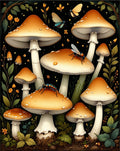Mushroom Woodland Insect Garden Design Rug