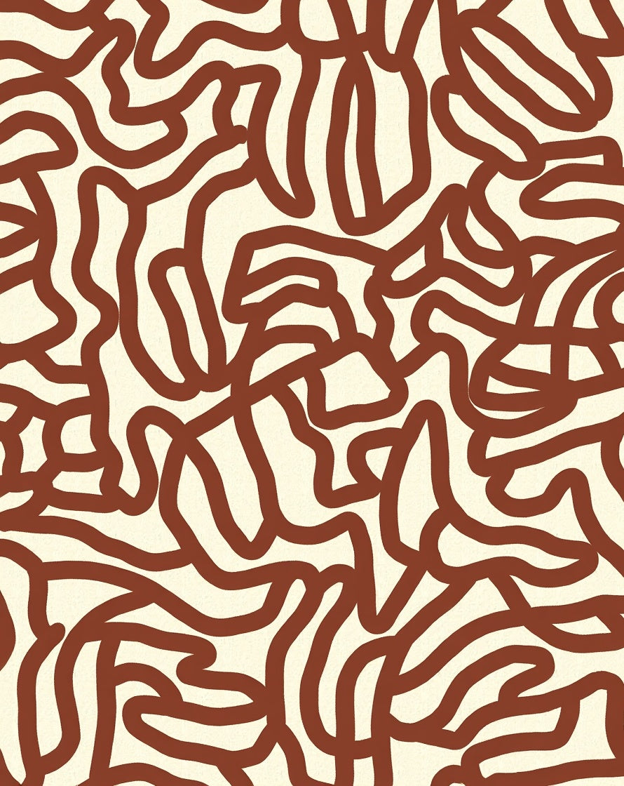 Organic Winding Line Pattern Rug
