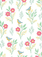 Whimsical Garden Birds Pattern Design Rug