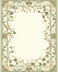 Ornate Leafy Vine Border Design Rug