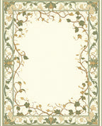 Ornate Leafy Vine Border Design Rug