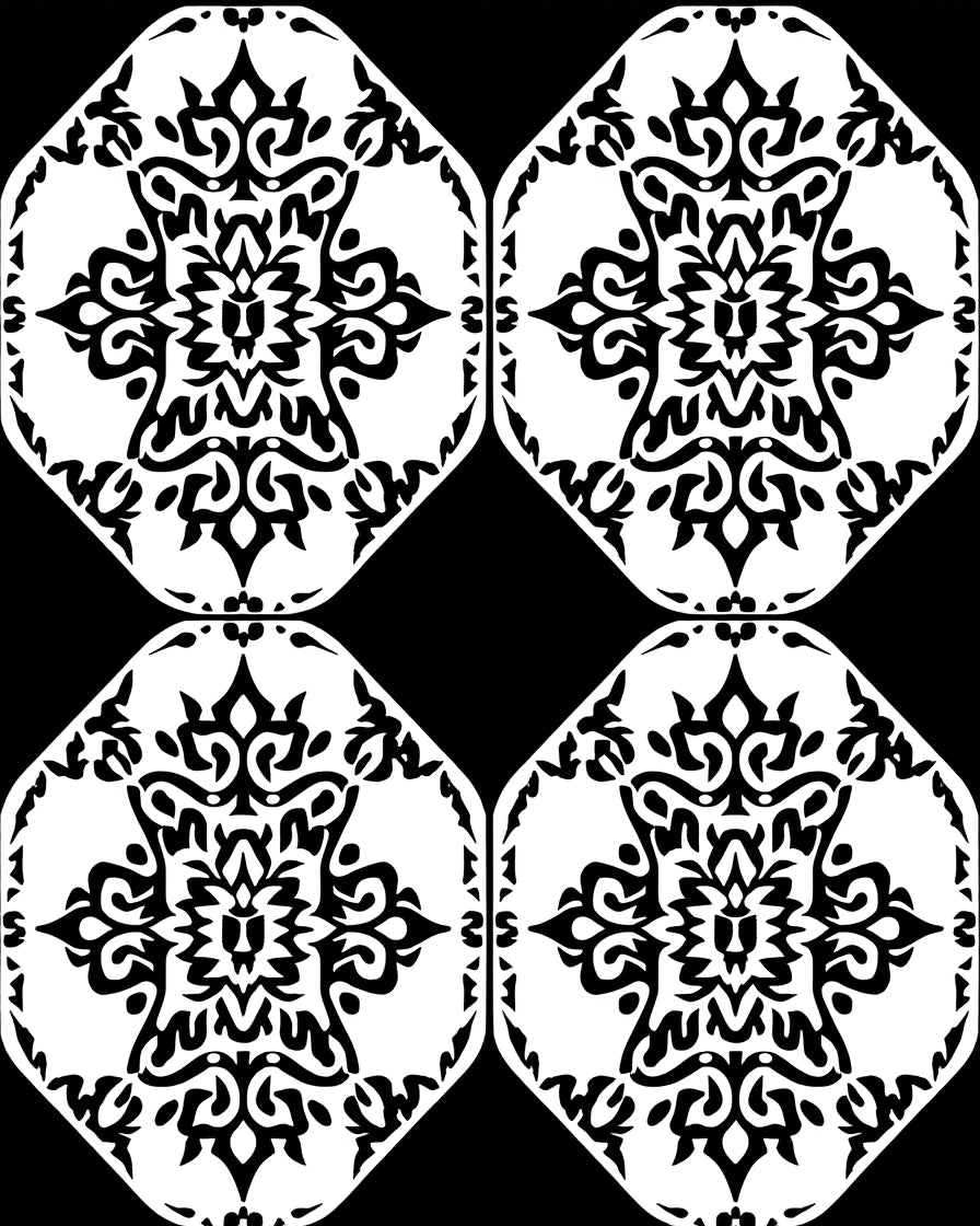 Monochromatic Intricate Medallion Pattern Rug
