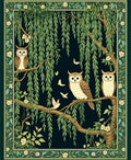 Woodland Owl And Weeping Willow Trees Rug