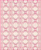 Pink Geometric Art Deco Repeating Pattern Rug
