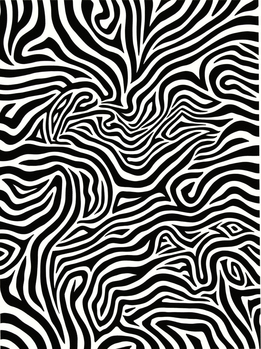 Abstract Zebra Stripe Pattern Design Rug