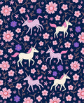 Whimsical Unicorn Floral Pattern Rug