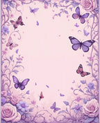 Whimsical Floral Butterfly Garden Pattern Rug