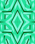 Emerald Green Faceted Geometric Diamond Rug