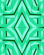 Emerald Green Faceted Geometric Diamond Rug