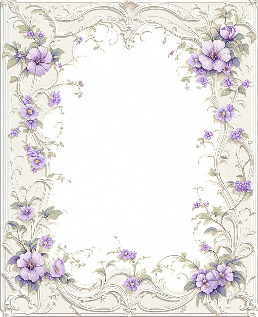 Floral Elegance With Lavender Vines Rug