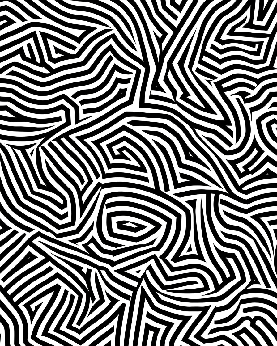Abstract Black White Geometric Stripes Rug