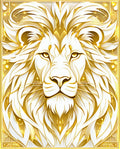 Ornate Golden Lion Face Rug