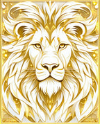 Ornate Golden Lion Face Rug