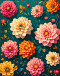 Whimsical Flowers And Swirls Pattern Rug
