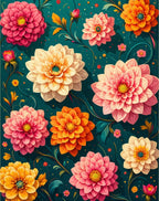 Whimsical Flowers And Swirls Pattern Rug