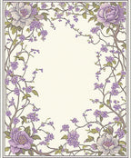 Purple Floral Vine Design Rug
