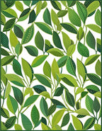Lush Green Leafy Vine Pattern Rug