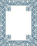 Ornate Floral Scroll Border Design Rug