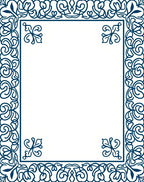 Ornate Floral Scroll Border Design Rug
