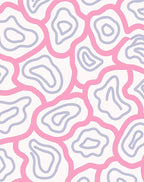 Pink Lavender Wavy Contour Pattern Rug