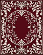 Classic Floral Border with Cream Accents Rug