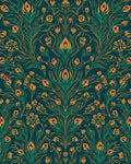 Art Nouveau Floral Swirl Pattern Rug