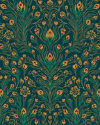 Art Nouveau Floral Swirl Pattern Rug