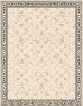 Elegant Floral Patterned Beige Rug