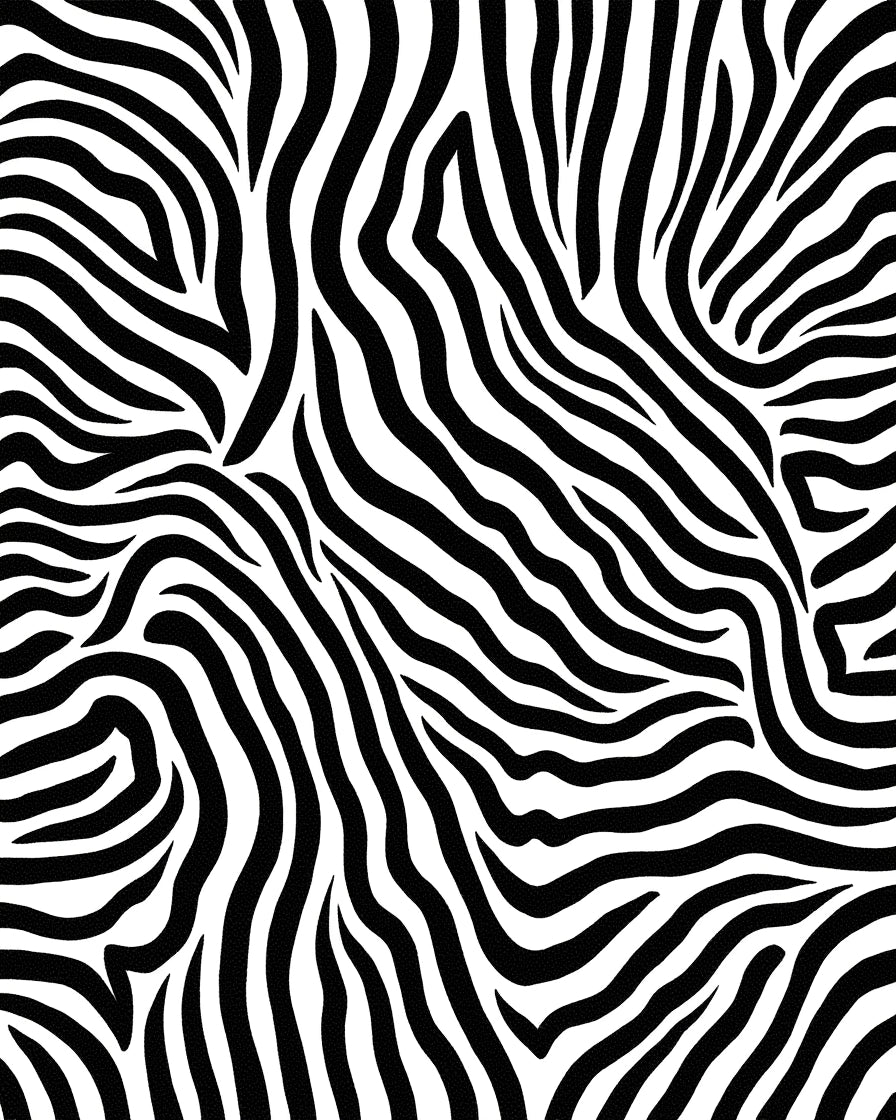 Bold Black White Zebra Stripe Design Rug
