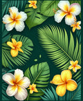 Tropical Flora Leaf Design Rug
