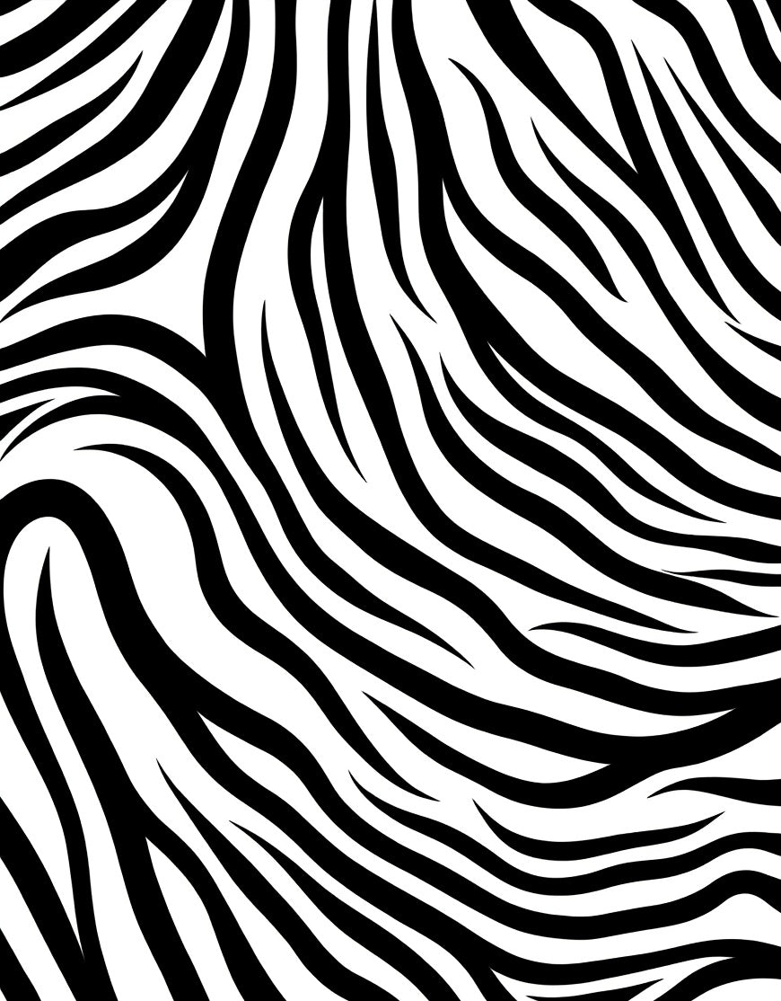 Bold Black White Animal Stripes Rug