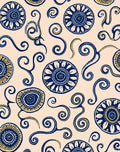Retro Blue And Yellow Swirls Rug