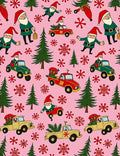 Playful Santa Trucks Trees Rosa Rug