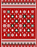 Red Snowflake Christmas Tree Medallion Rug