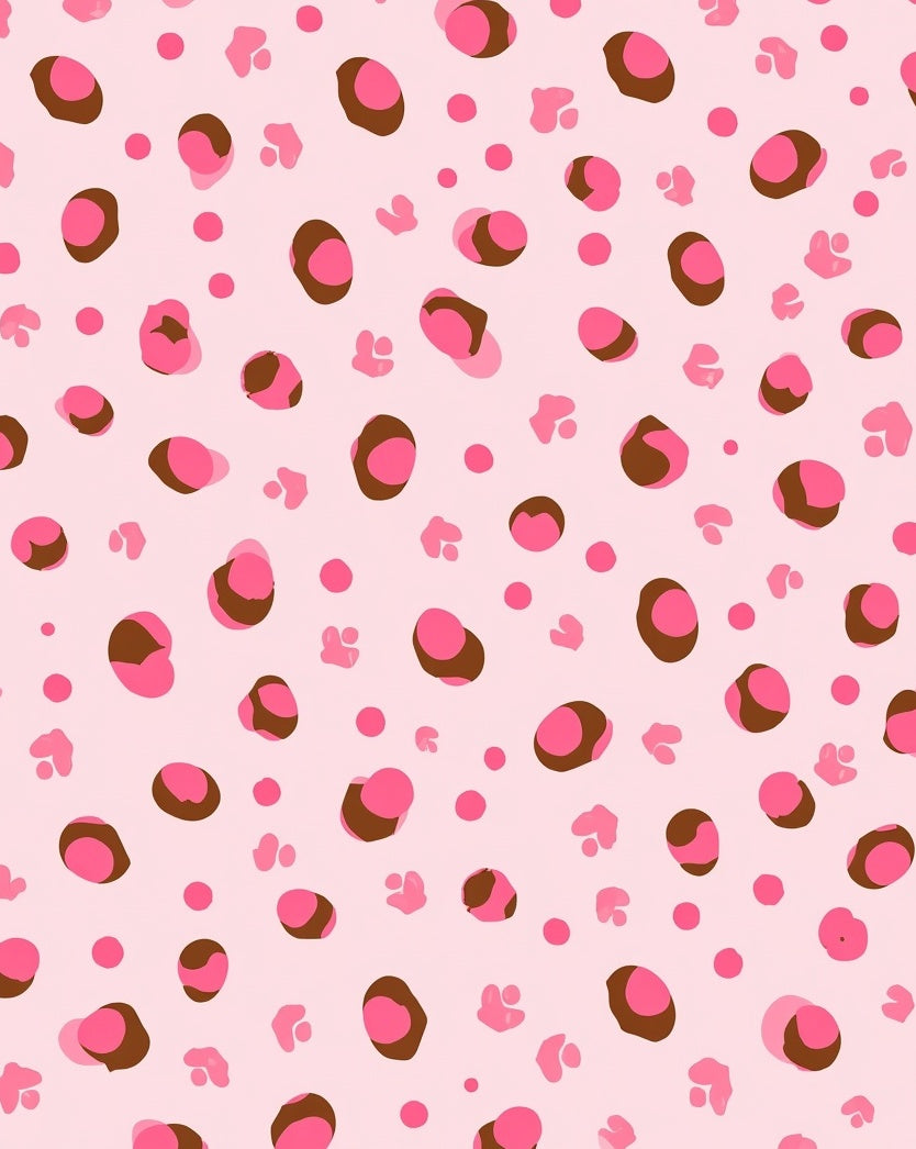 Pink Leopard Dot Print Design Rug