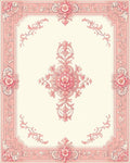 Pink Floral Vintage Scroll Pattern Rug