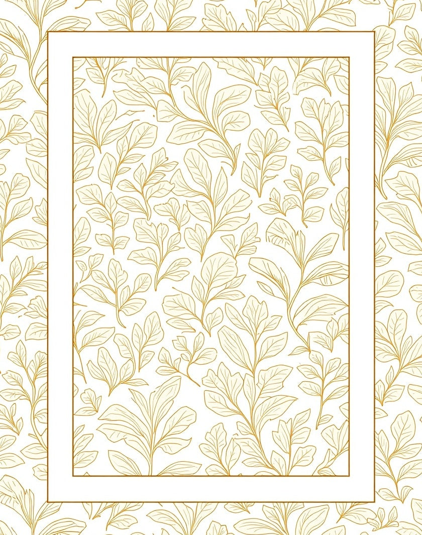 Golden Branch Outline Botanical Rug