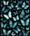 Azure Butterfly Patterned All Over Rug