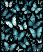 Azure Butterfly Patterned All Over Rug